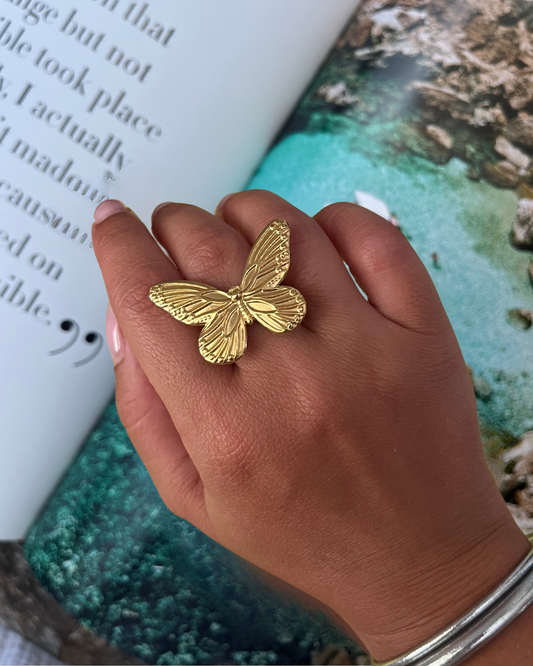 Bague Papillon dorée
