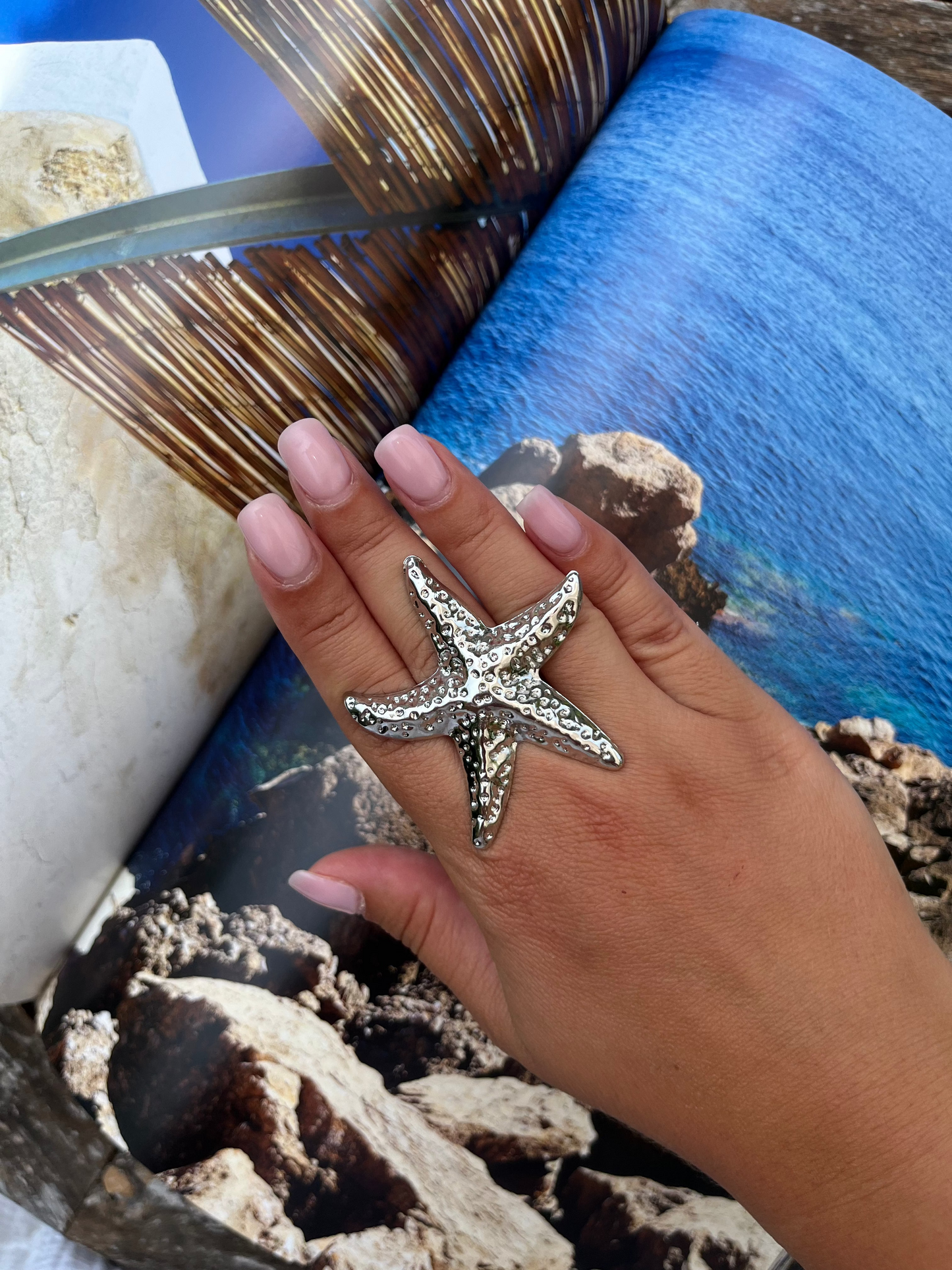 Bague Étoile de mer argentée