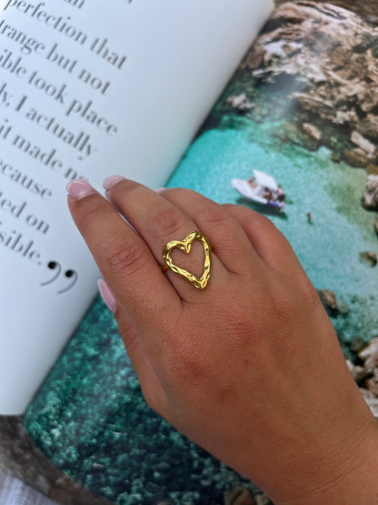 Bague Love Coeur dorée