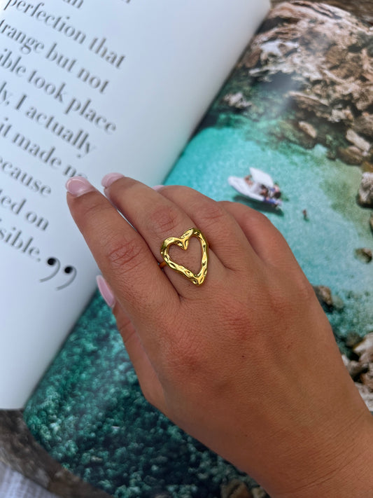 Bague Love Coeur dorée
