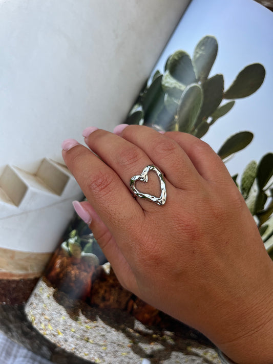 Bague Love Coeur argentée