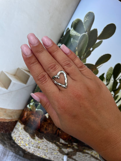 Bague Love Coeur argentée