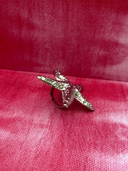 Bague Étoile de mer argentée